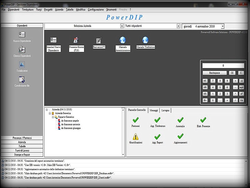 PowerDIP Presenze Personale Aziendale screenshot