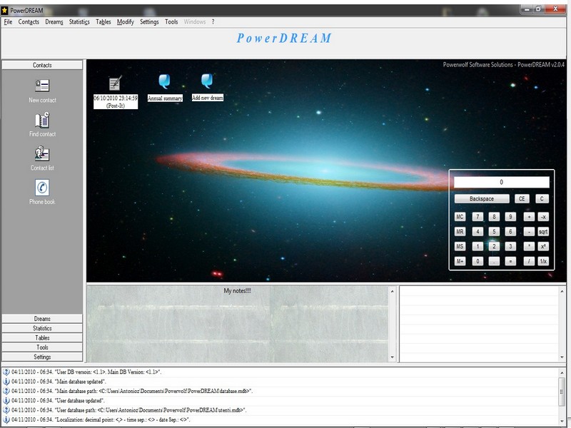 PowerDREAM Software to catalogue dreams 4.2.3 screenshot