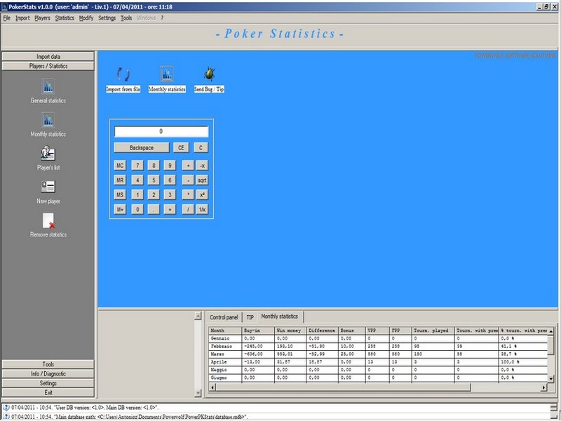 Windows 7 PowerPKStat Poker Statistics 2.1.2 full