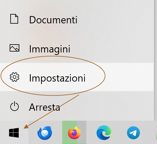 Menù start