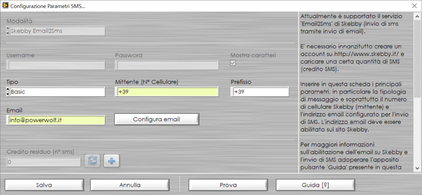 Configurazione Software